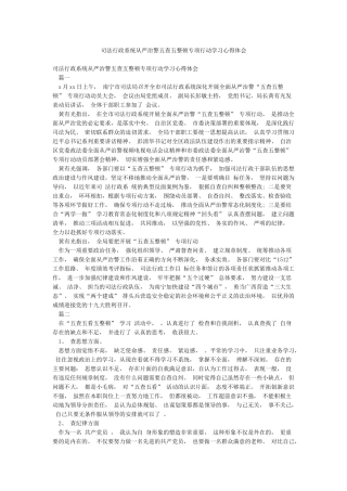 司法行政系统从严治警五查五整顿专项行动学习心得体会