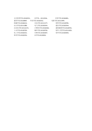 各学院院办通讯录