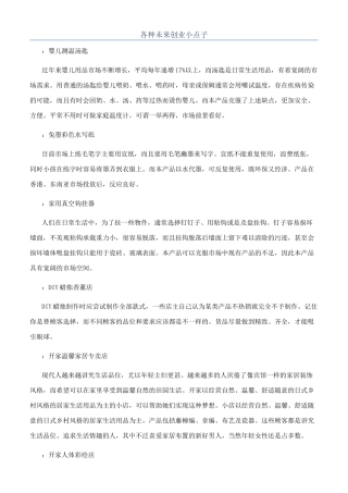 各种未来创业小点子