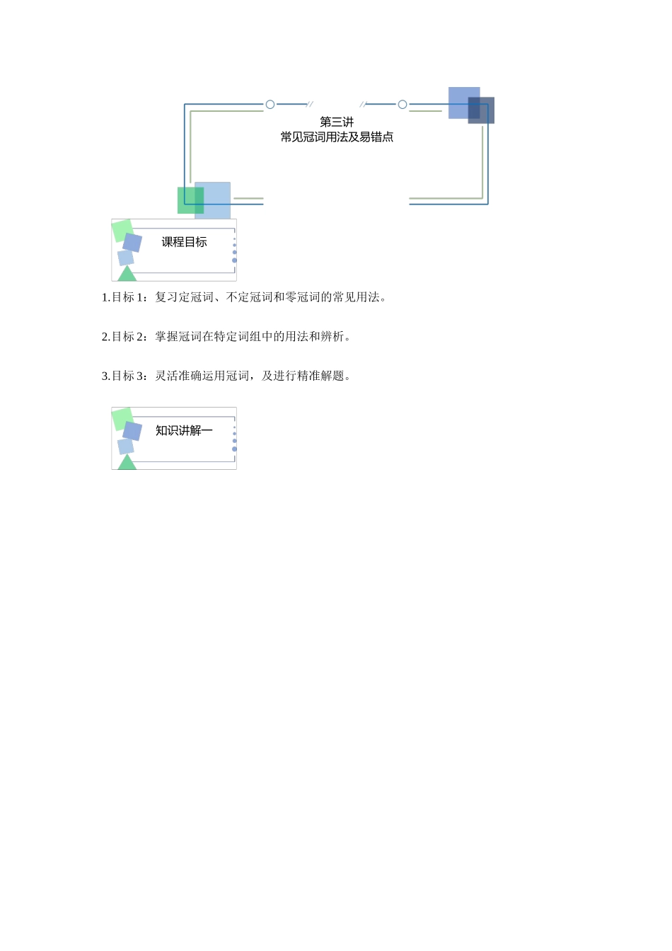 名师直播课——高一秋季第三讲-常见冠词用法及易错点_第1页