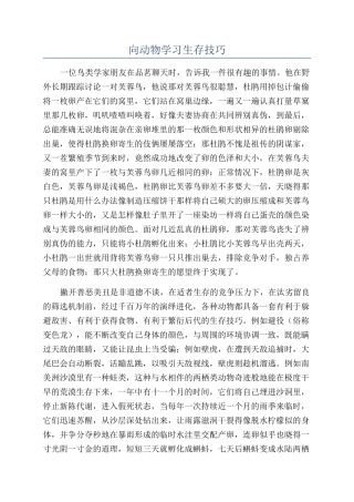 向动物学习生存技巧