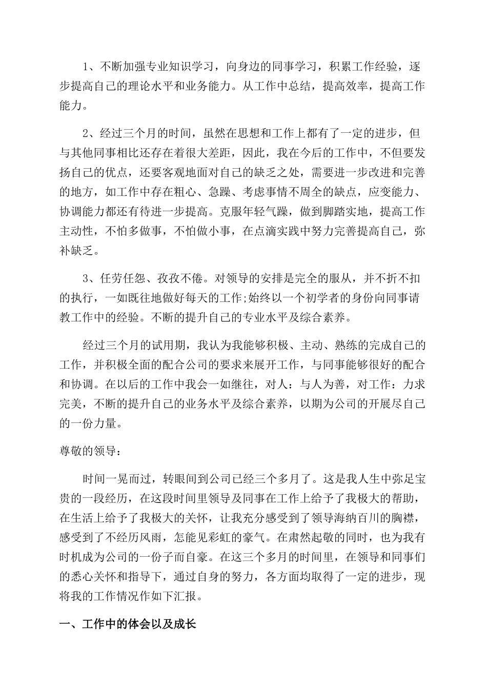 员工个人转正述职报告范文_第2页