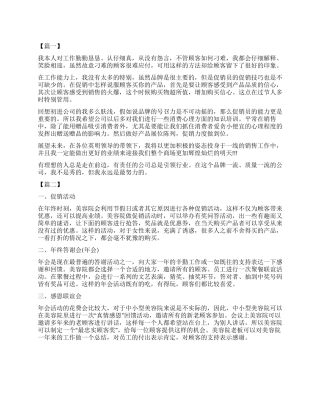 员工促销活动总结800字