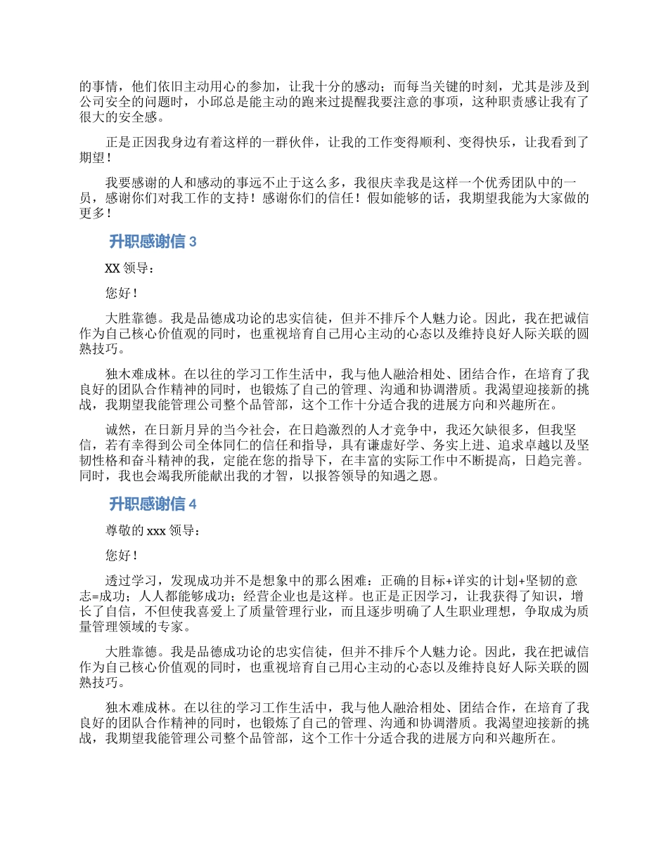 员工升职公开感谢信合集六篇_第2页