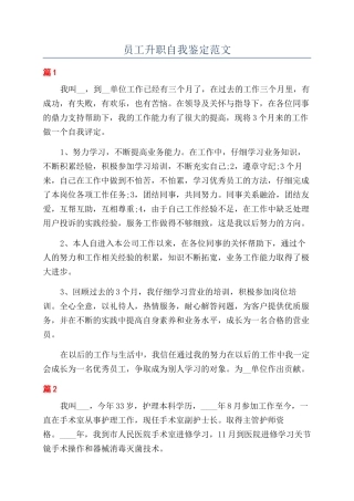 员工升职自我鉴定范文