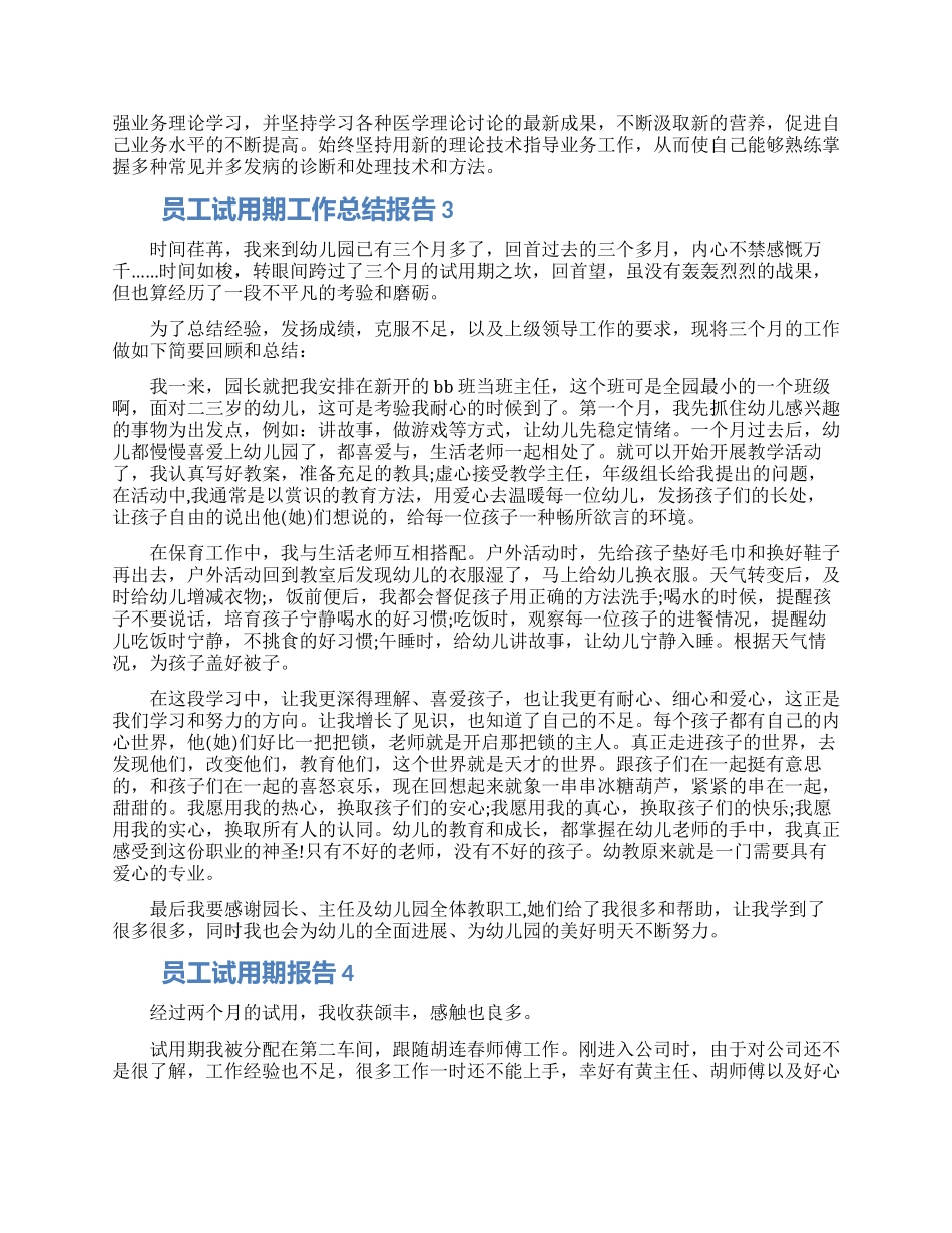 员工试用期工作总结报告五篇2024_第3页