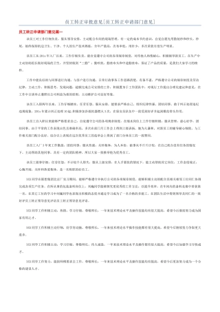 员工转正审批意见