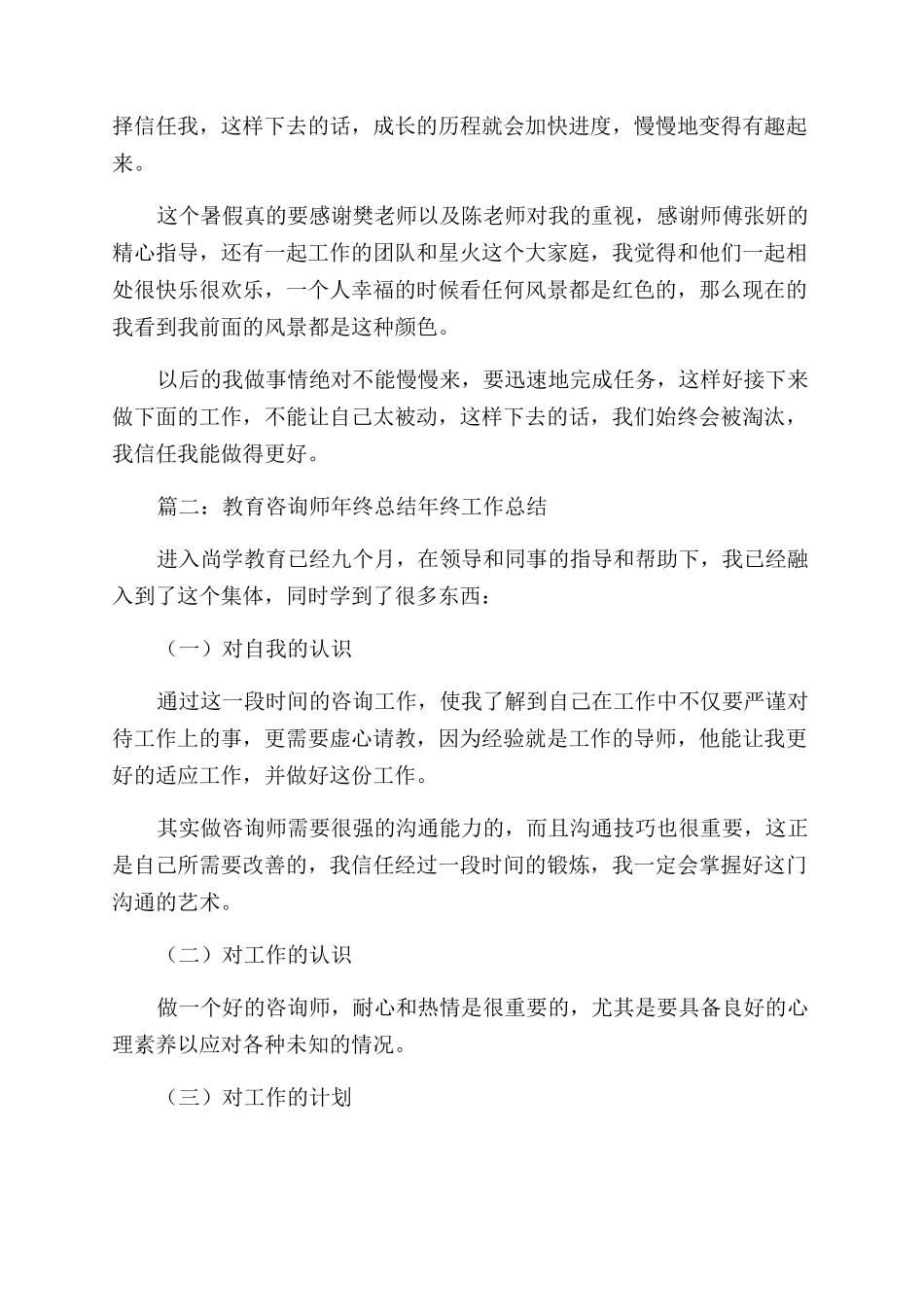 咨询师年度个人工作总结范文_第2页