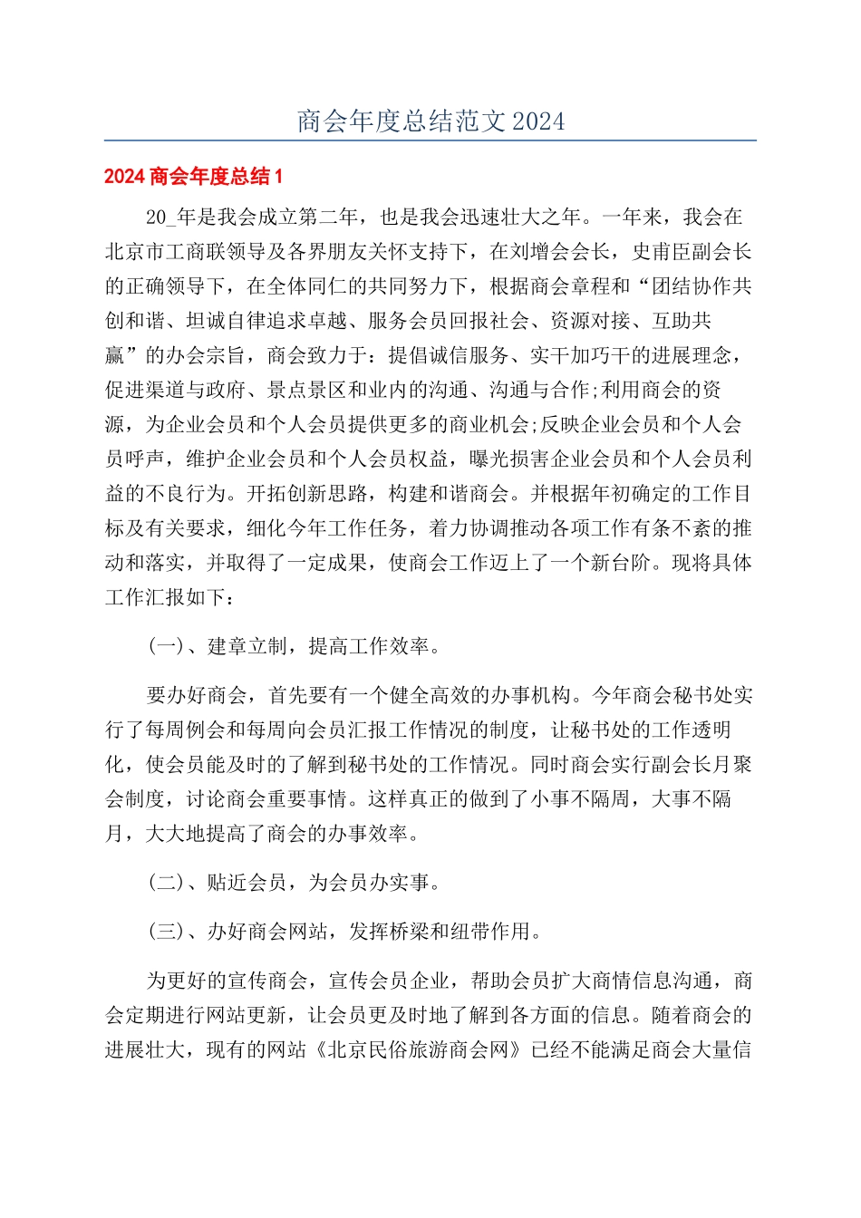 商会年度总结范文2024_第1页