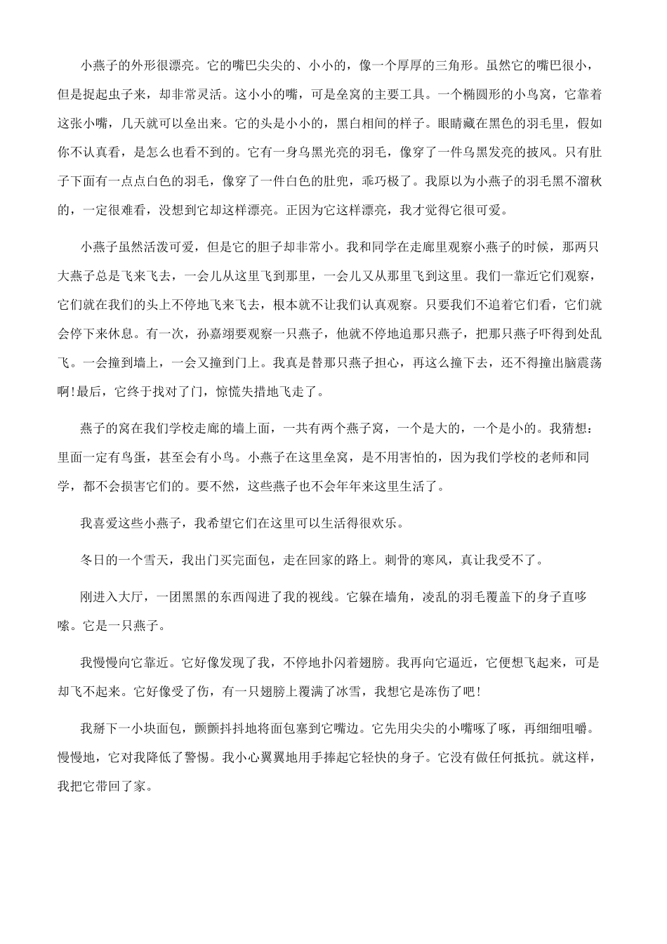 善飞的燕子阅读短文_第3页