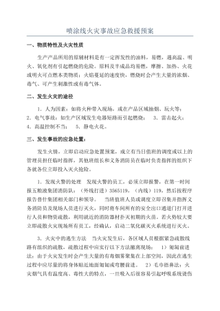 喷涂线火灾事故应急救援预案