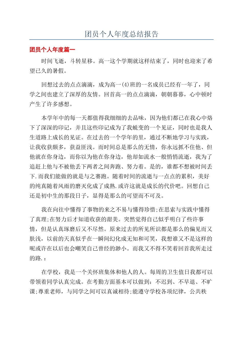 团员个人年度总结报告_第1页