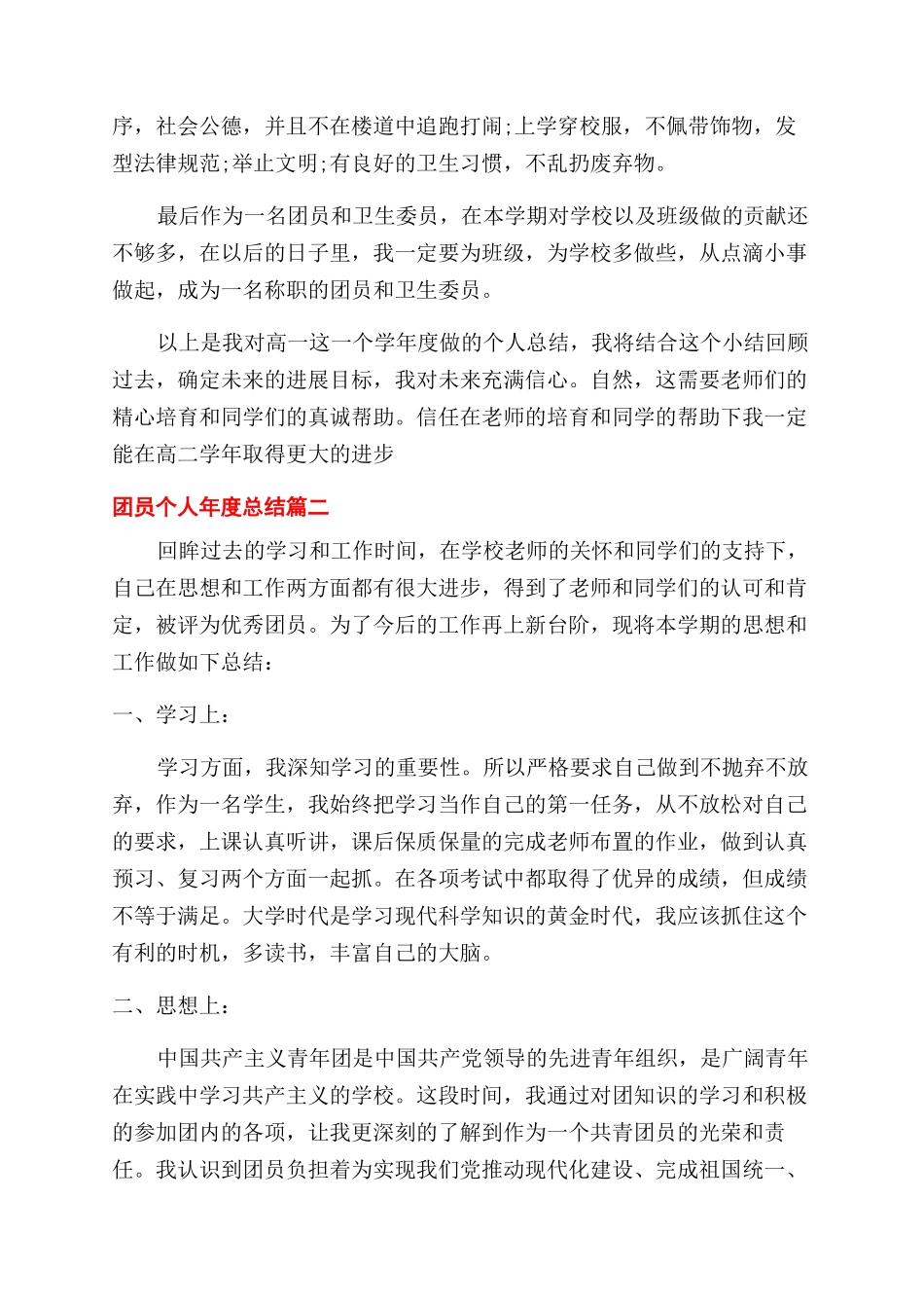 团员个人年度总结报告_第2页