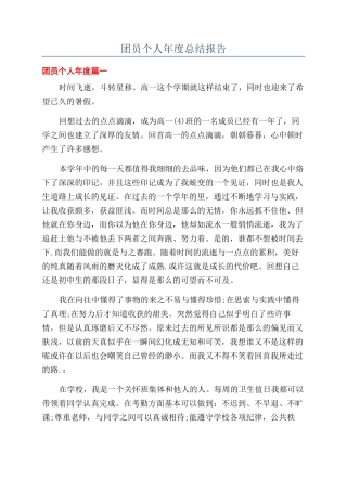 团员个人年度总结报告