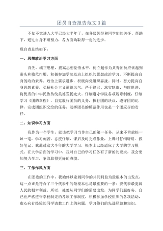 团员自查报告范文3篇