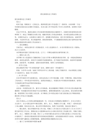 团支部委员会工作报告