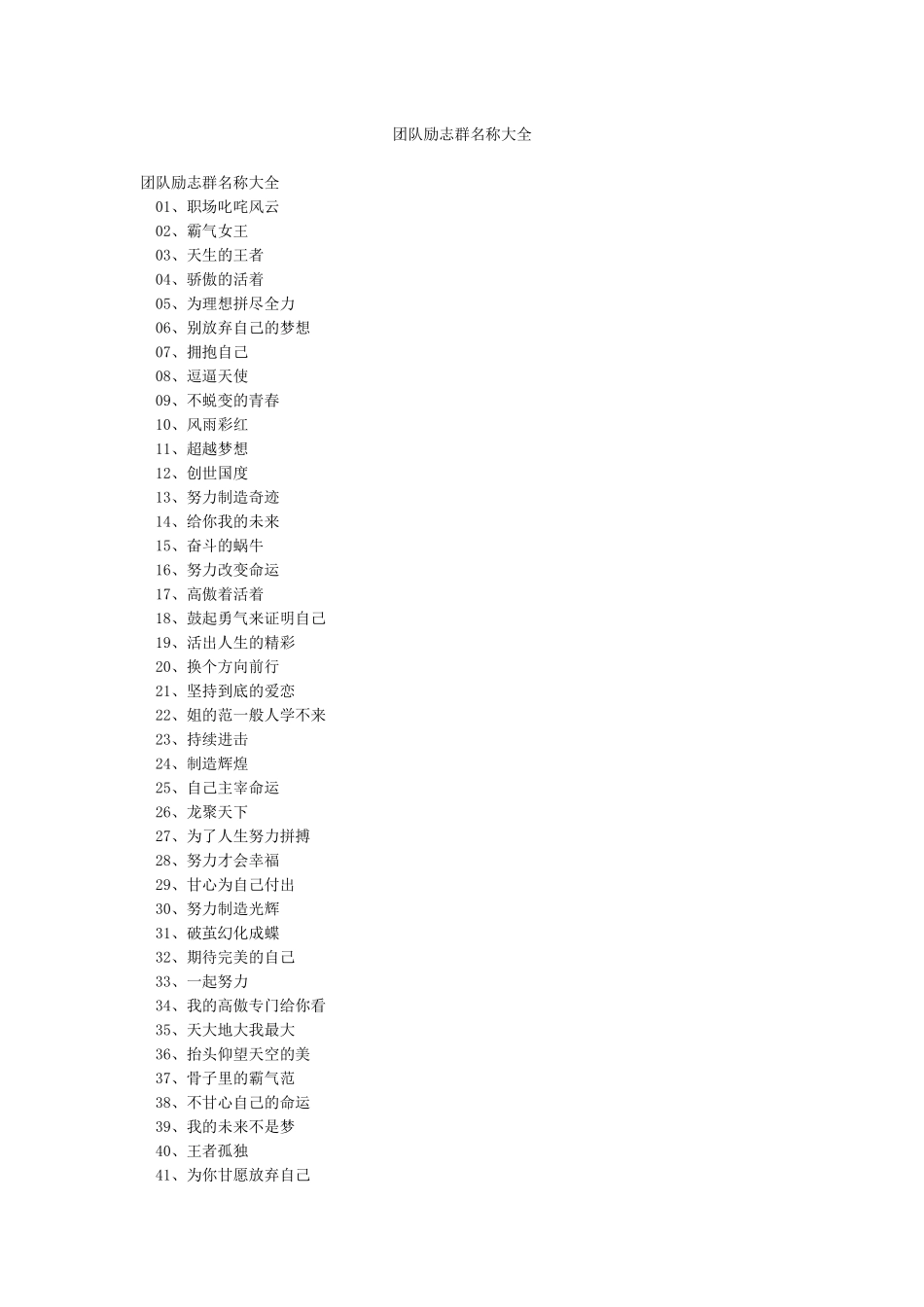 团队励志群名称大全_第1页