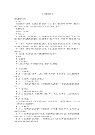 团队建设的方案