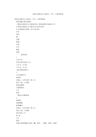 国家行政机关公文格式字号字体等要求