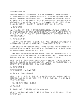 国有公司资产清查工作报告