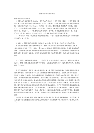 图像存储空间计算方法