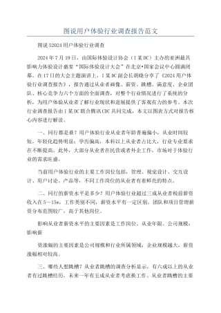 图说用户体验行业调查报告范文