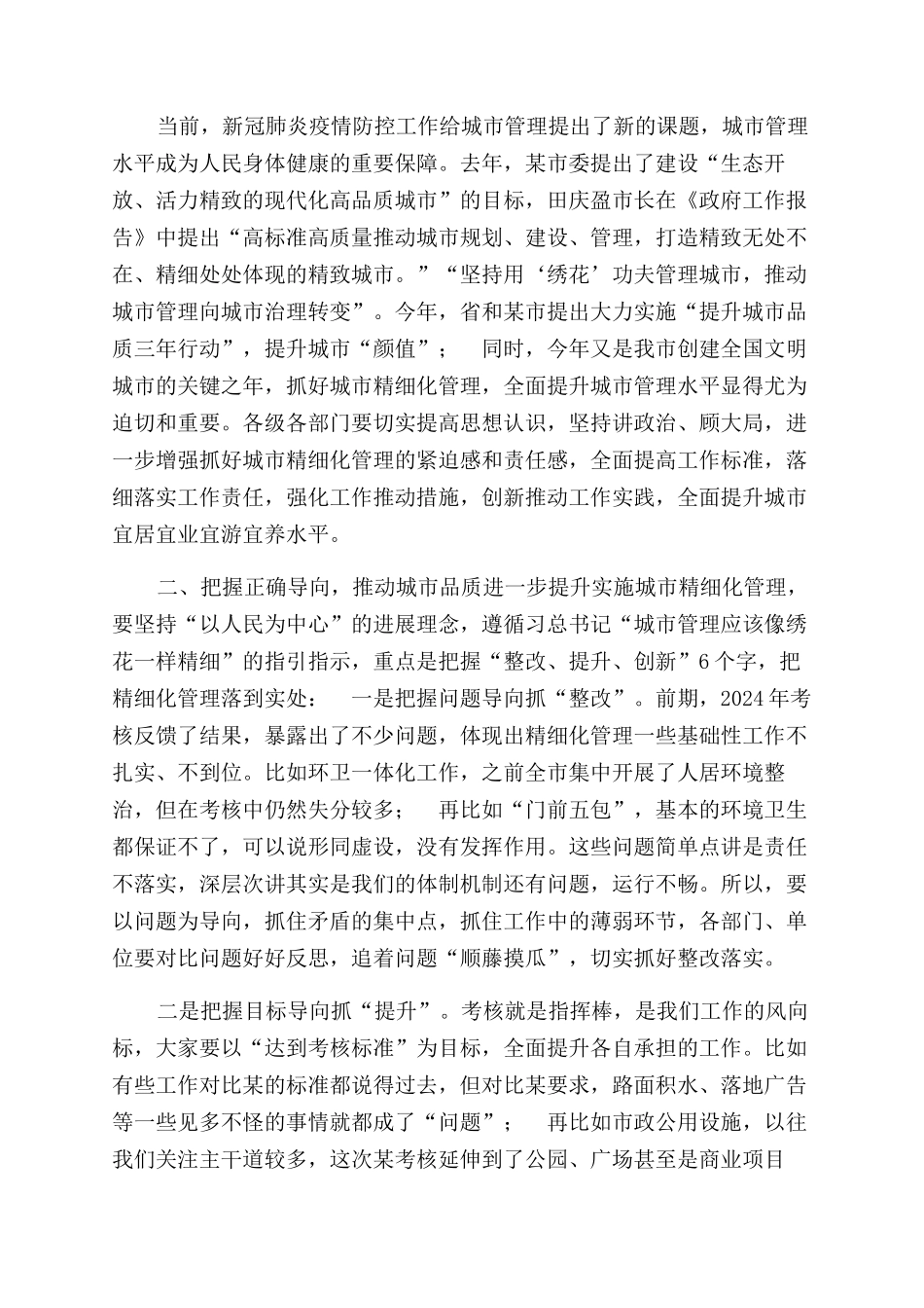 在2024年城市精细化管理推进会议上讲话_第2页