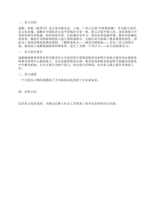 在税务师事务所实习报告