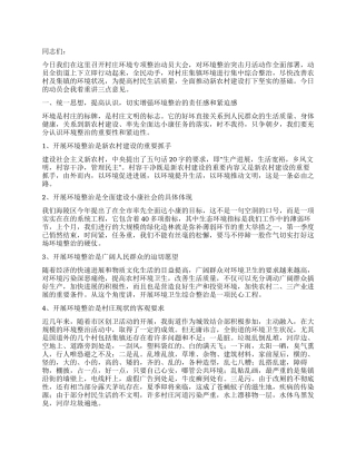 在街道村庄环境专项整治动员大会上的讲话