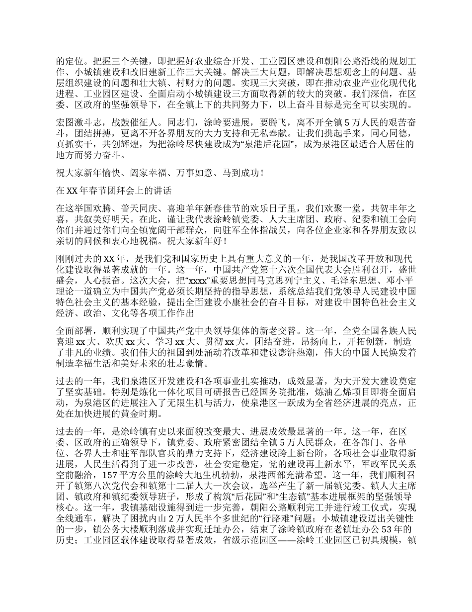 在镇春节座谈会上的讲话_第3页