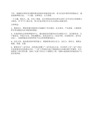 地方村庄整治工作报告