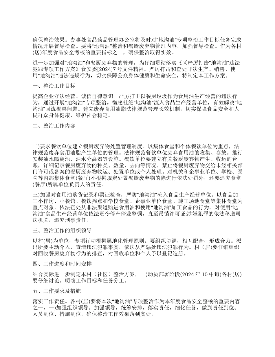 地沟油安全处理工作措施_第1页