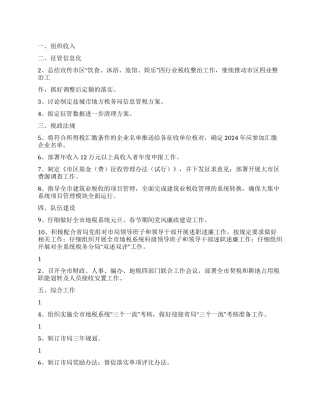 地税局2024年工作计划