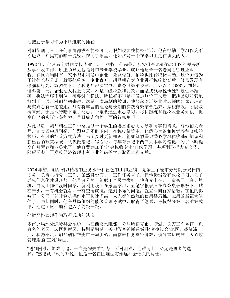 地税局副局长先进个人材料_第1页