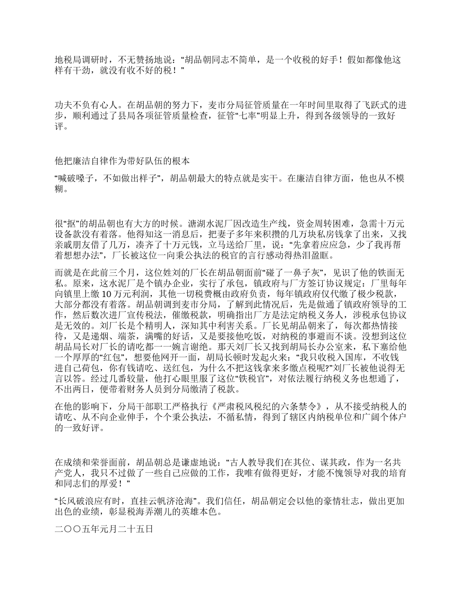 地税局副局长先进个人材料_第3页