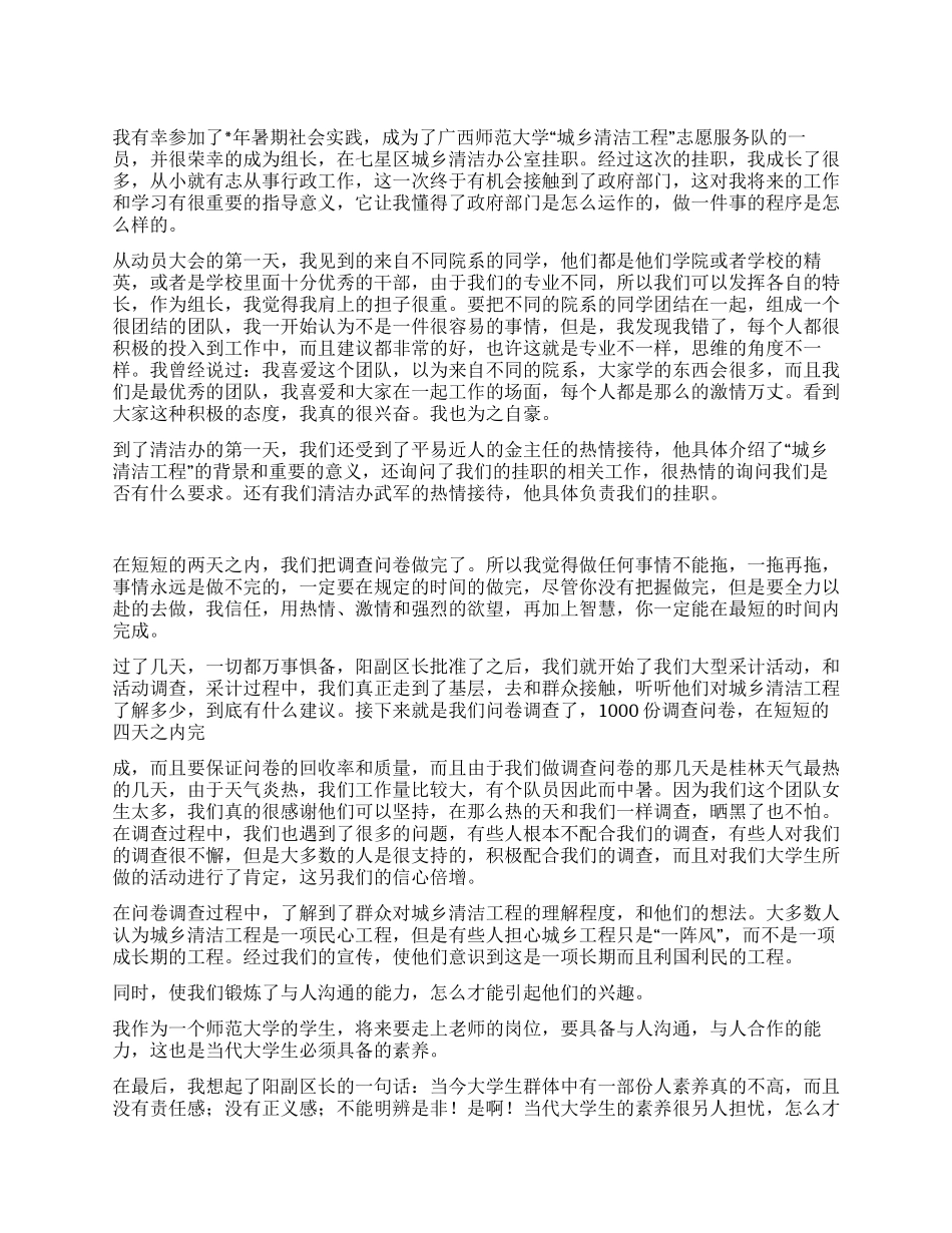 城乡清洁工程办公室挂职个人总结_第1页