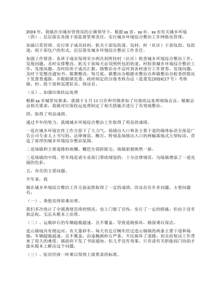 城乡环境综合治理上半年工作总结