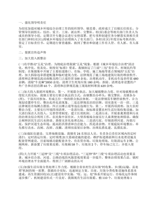 城乡环境综合治理目标完成情况工作报告