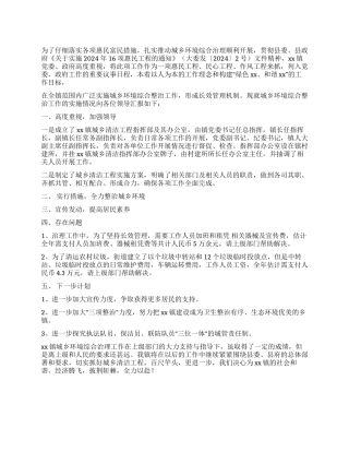 城乡环境综治工作2024年上半年情况总结