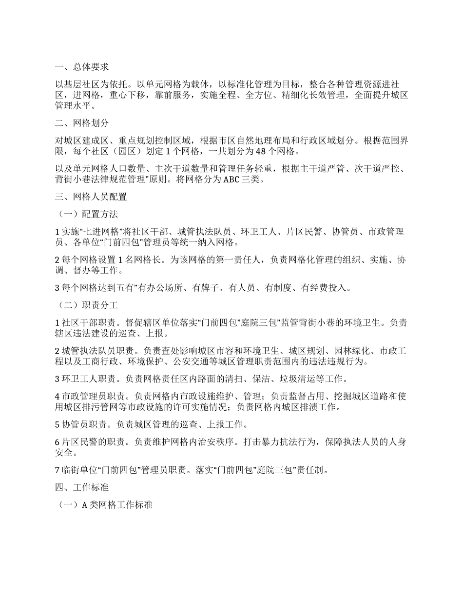 城区网格化管理工作措施_第1页