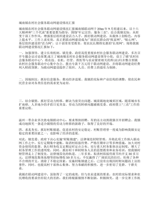 城南镇农村社会服务联动网建设情况汇报