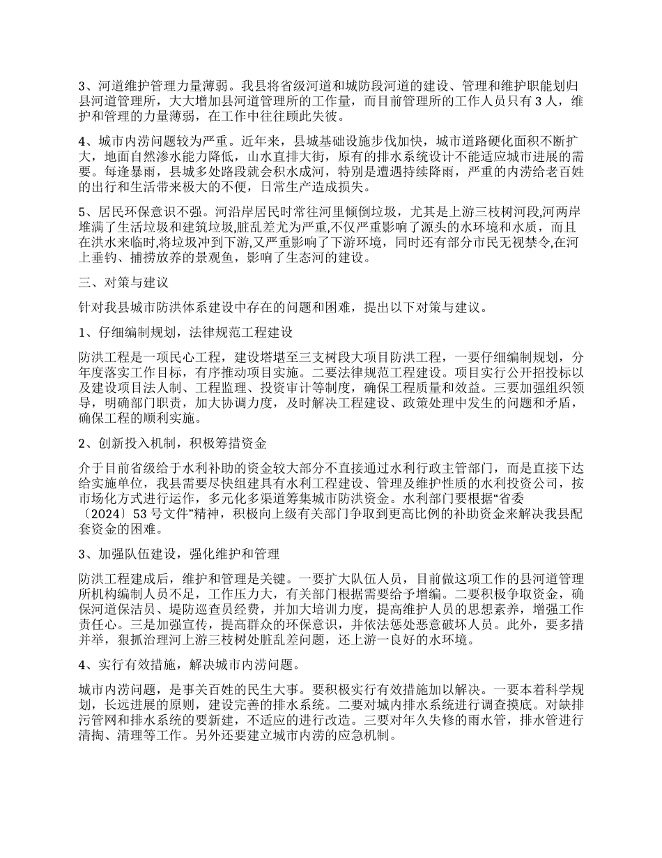 城市防洪体系构建视察报告_第2页