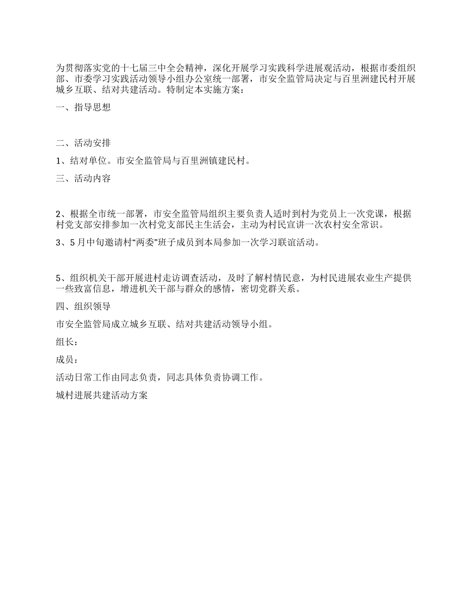 城村发展共建活动方案_第1页