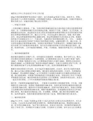 城管局上半年工作总结及下半年工作计划
