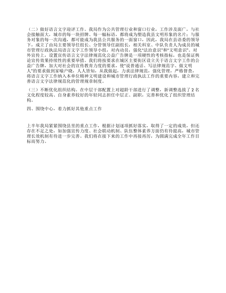 城管局上半年进展情况汇报_第2页