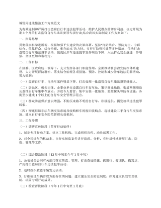 城管局违法整治工作方案