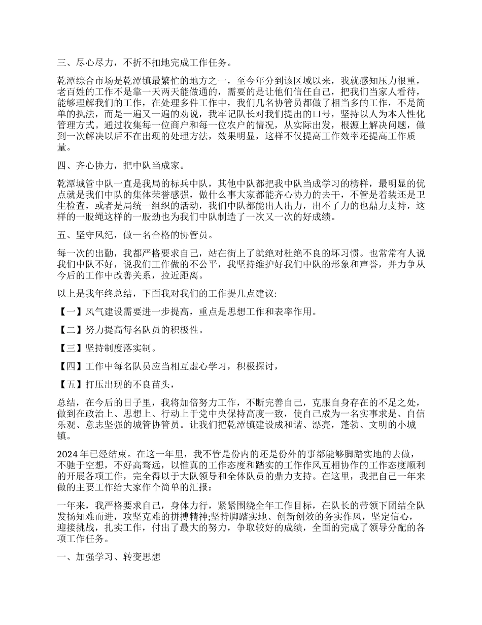 城管岗位个人工作总结_第2页