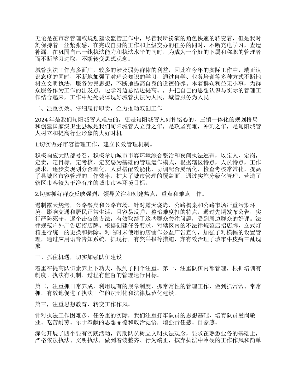 城管岗位个人工作总结_第3页