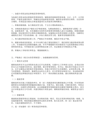 城镇财政所工作计划