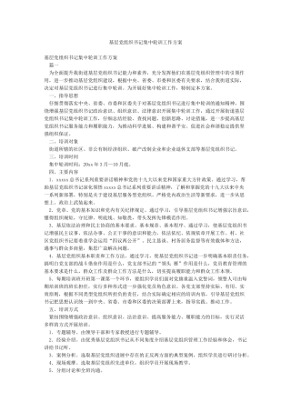 基层党组织书记集中轮训工作方案